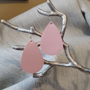 Blush pink leather earrings